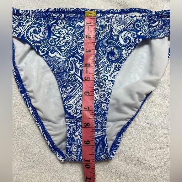 Lauren Ralph Lauren BLUE Bias Tribal Ikat Print Hipster Bikini Swim Bottom - Picture 10 of 12